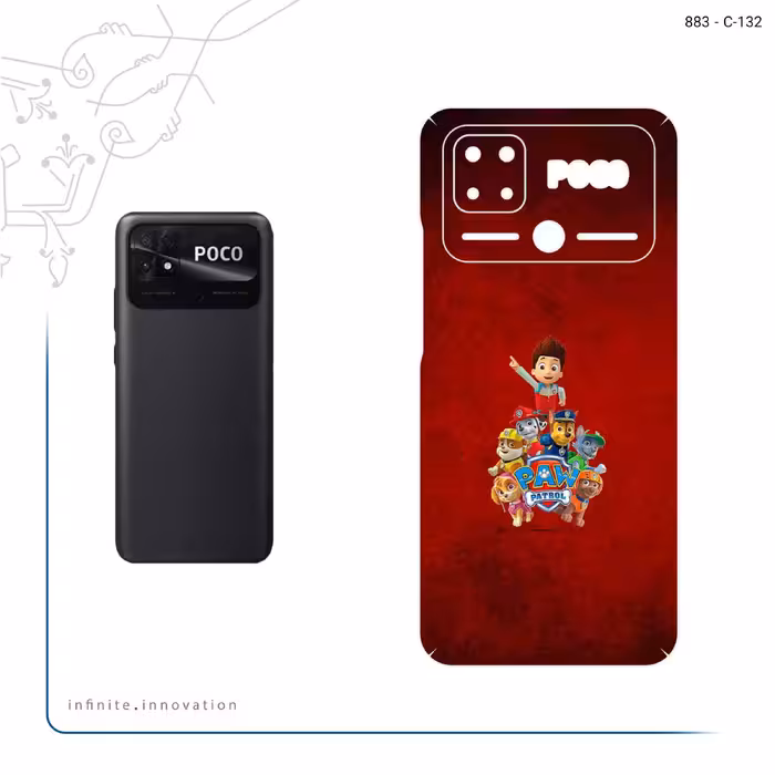 برچسب پوششی ماهوت مدل Paw Patrol مناسب برای گوشی موبایل شیائومی Poco C40