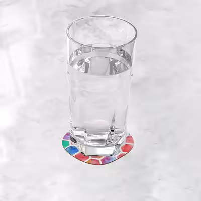 زیر لیوانی ترمه طراحان ایده مدل جان وجهان کد trm130 بسته شش عددی