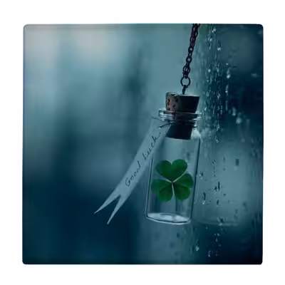 زیر لیوانی طرح شبدر سه پر کد    3115726_273