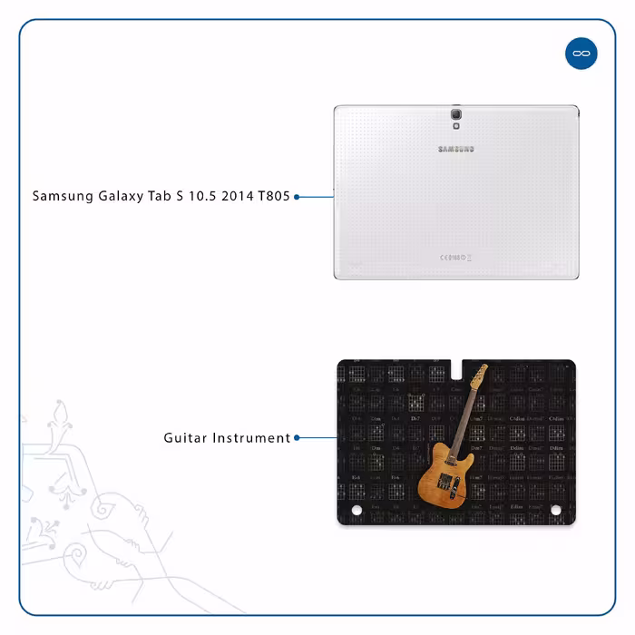 برچسب پوششی ماهوت مدل Guitar-Instrument مناسب برای تبلت سامسونگ Galaxy Tab S 10.5 2014 T805