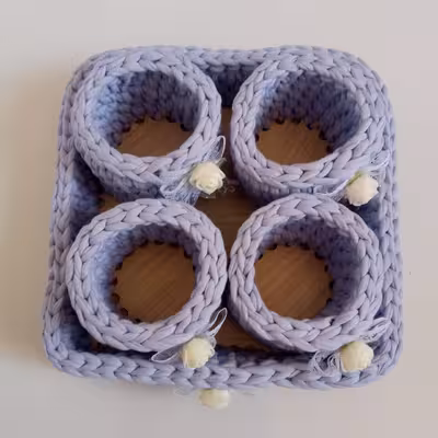 سبد قلاب بافی تریکو کد b15 مجموعه 5 عددی