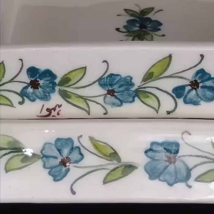 شیرینی خوری سرامیکی هیوا طرح میخک کد 10919032 مجموعه 3عددی