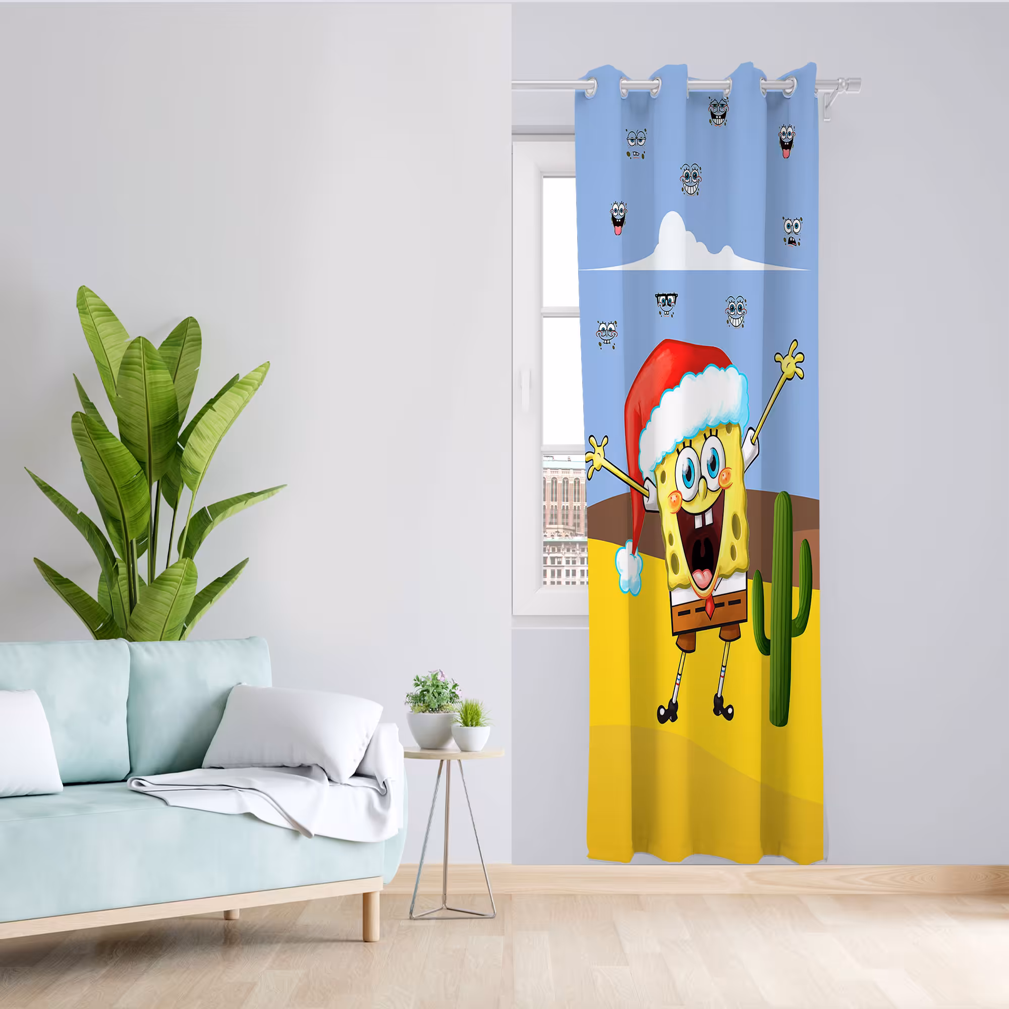 پرده مدل باب اسفنجی مخمل پانچی کد 4289  سایز  140x280  سانتی متر