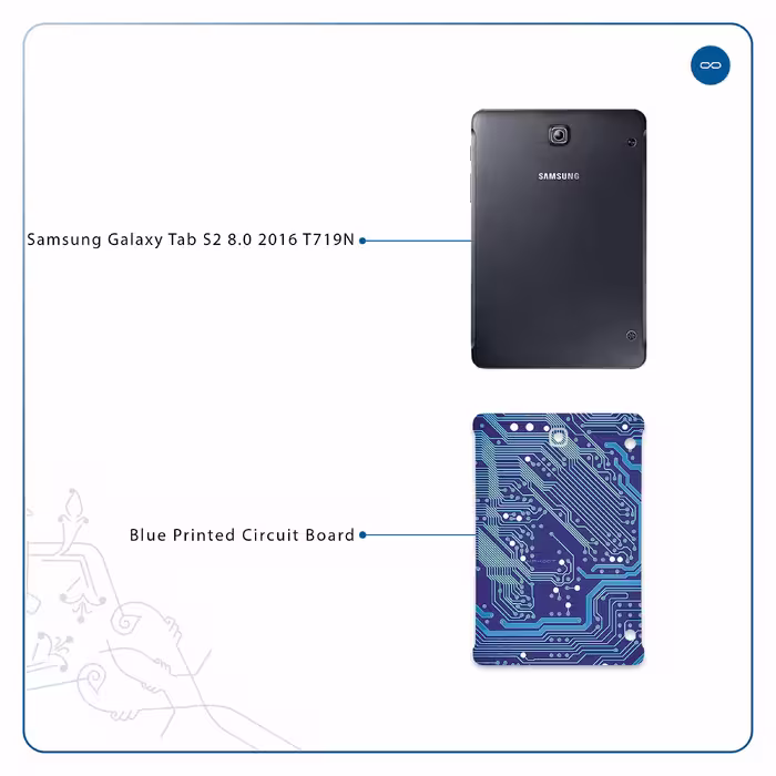 برچسب پوششی ماهوت مدل Blue Printed Circuit Board مناسب برای تبلت سامسونگ Galaxy Tab S2 8.0 2016 T719N