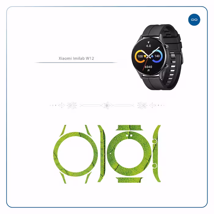 برچسب ماهوت طرح Leaf_Texture مناسب برای ساعت هوشمند شیائومی Imilab W12