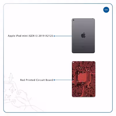 برچسب پوششی ماهوت مدل Red Printed Circuit Board مناسب برای تبلت اپل iPad mini (GEN 5) 2019 A2125