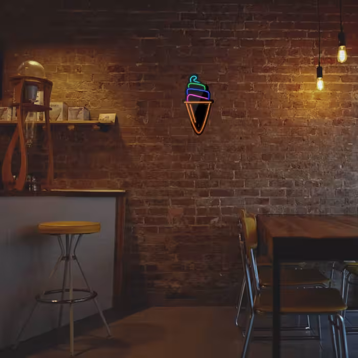 چراغ دیواری نئون دیزاین طرح Ice-Cream-3-BL_MLC