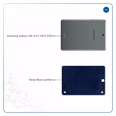 برچسب پوششی ماهوت مدل Deep-Blue-Leather مناسب برای تبلت سامسونگ Galaxy Tab A 9.7 2015 T555