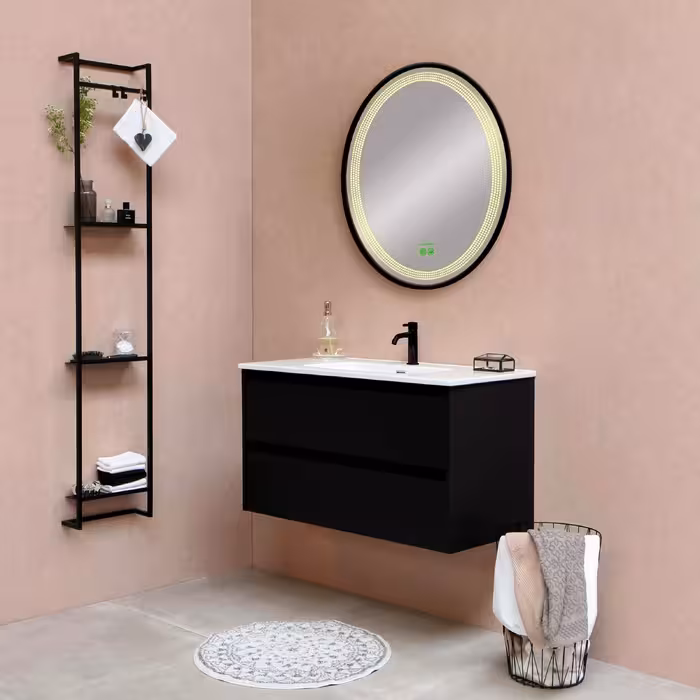 آینه سرویس بهداشتی گلسموند مدل بیضی هوشمند لمسی کد SL111sm