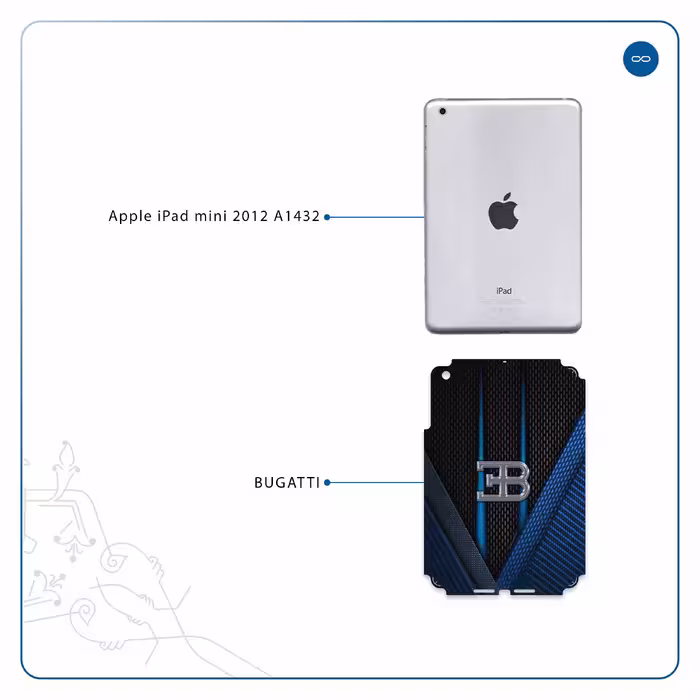 برچسب پوششی ماهوت مدل BUGATTI مناسب برای تبلت اپل iPad mini 2012 A1432