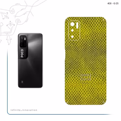 برچسب پوششی ماهوت مدل Yellow Snake Skin مناسب برای گوشی موبایل شیائومی Poco M3 Pro 5G