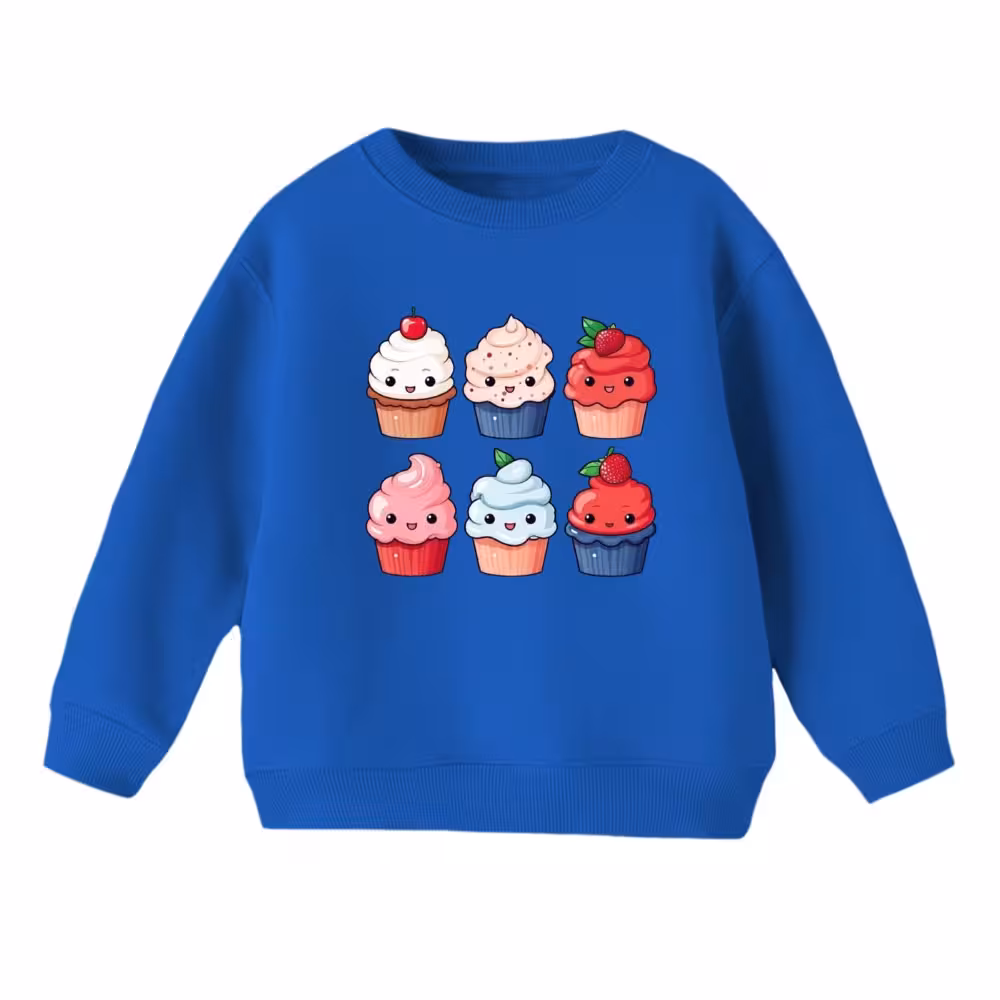 سویشرت بچگانه مدل کاپ کیک رنگ آبی