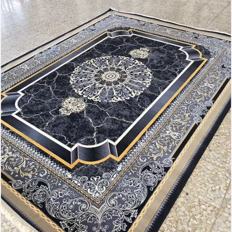 فرش ماشینی 6متری کاشان 700شانه نقشه کویرسرمه ایی مناسب دکوراسیون خاص