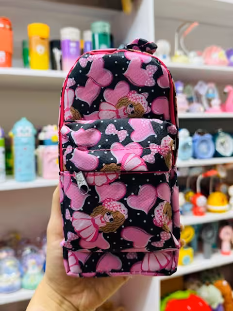 جامدادی 3 زیپ مدل کوله پشتی طرح دخترکیوت 1