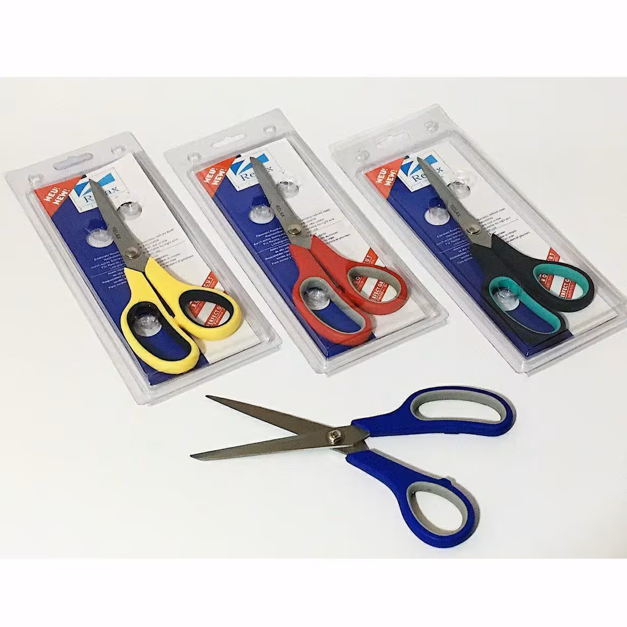 قیچی ریلکس قیچی پارچه 55و همزن دستی فنری دسته پلاستیک  15