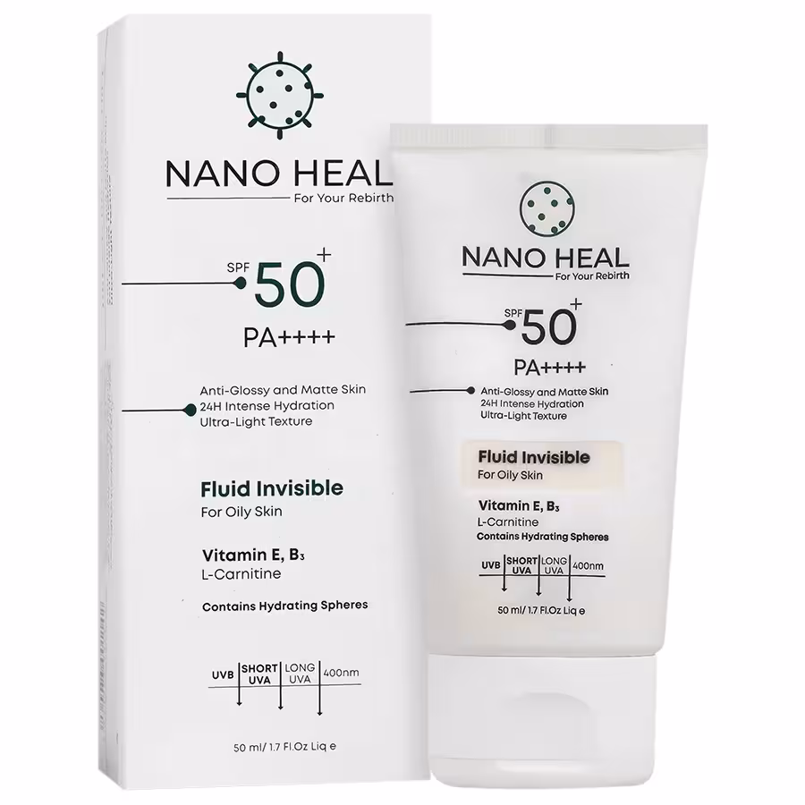 فلوئید ضد آفتاب پوست چرب SPF50 نانوهیل