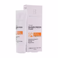فلوئید ضد آفتاب کرم پودری بژ طلایی  SPF50 بیزانس مناسب پوست مختلط و چرب 40 میلی لیتری