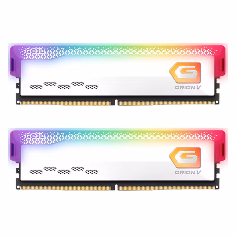 رم دسکتاپ DDR5 دو کاناله 5600 مگاهرتز GEIL ORION V WHITE ظرفیت 32 گیگابایت