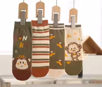 پک چهار جفتی جوراب نیم ساق میمون