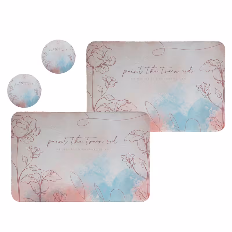 زیربشقابی طرح گل کد 8065 مجموعه 2 عددی همراه زیرلیوانی | کالا مکس