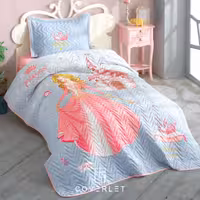 روتختی پنبه دوزی دخترانه طرح تاج مدل Crown