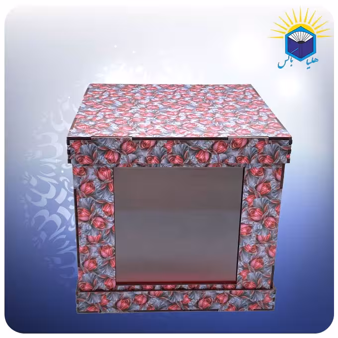 جعبه 3 تکه طلق دار 22*22*20 طرح گل رز