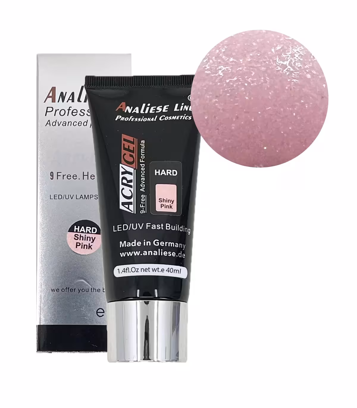 پلی ژل هارد آنالیز صورتی شاین دار ANALIESE 40G SHINY PINK