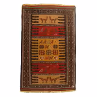 گلیم دستبافت دو متری مدل سفره کردی کد 4020467