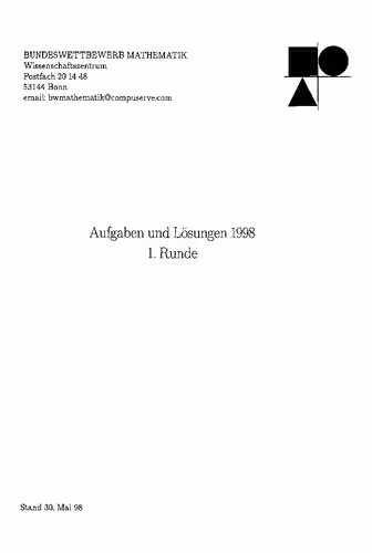 خرید و دانلود نسخه کامل کتاب Bundeswettbewerb Mathematik: Aufgaben und Lösungen 1998-1999
