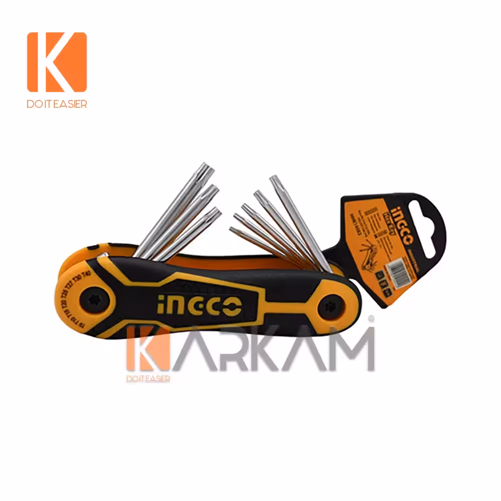 آچار آلن تاشو 8 عددی دسته HHK14081-TPR اینگکو