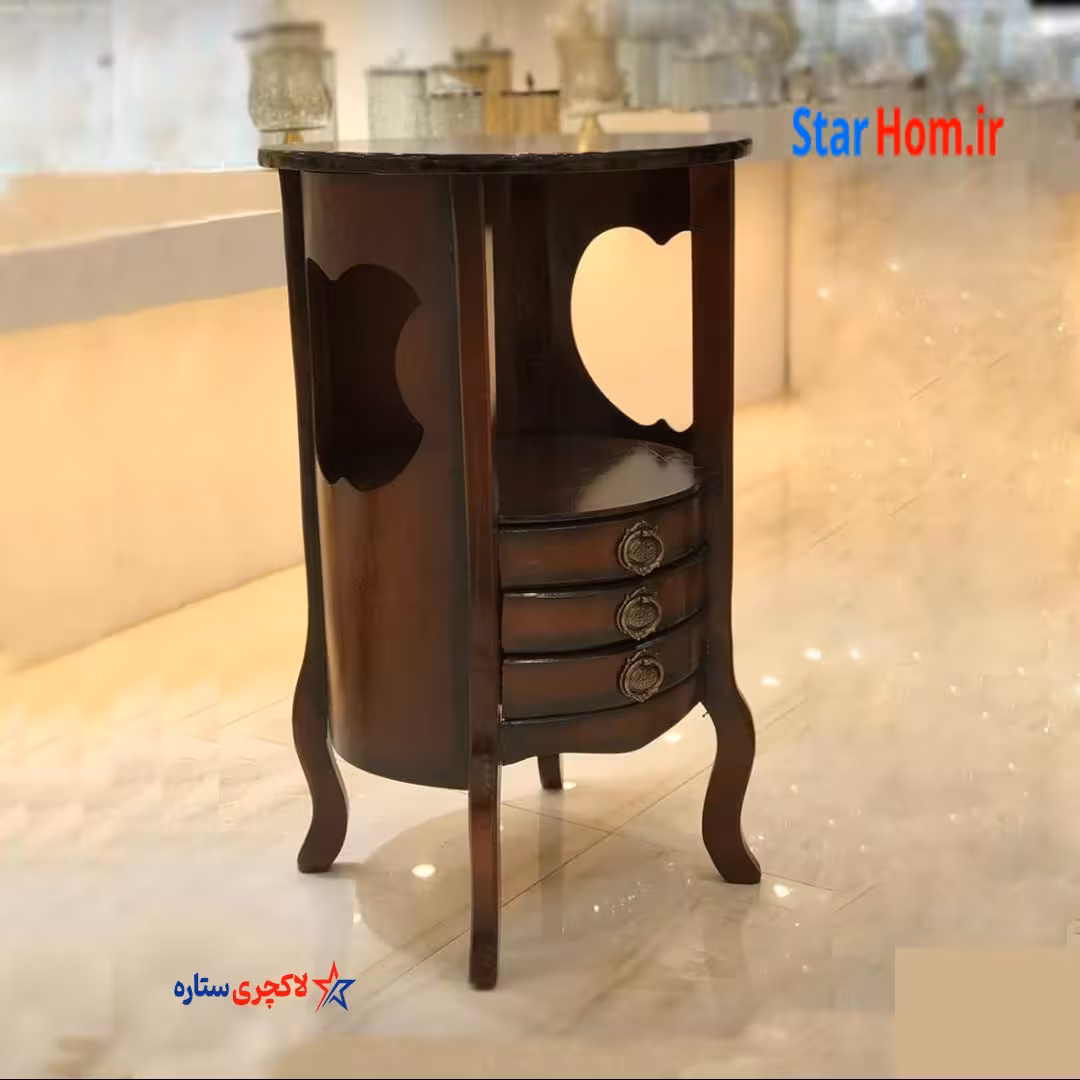 میز آباژور و میز تلفن چوبی طرح اپل