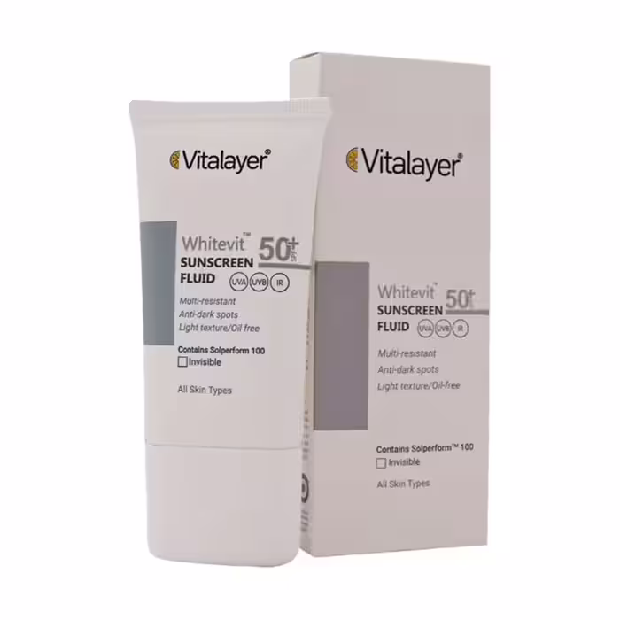 فلوئید ضد آفتاب ضد لک وایت ویت ویتالیر 50 میلی لیتر | Vitalayer Whitevit Anti-Brown Spot Whitening Fluid 50 ml