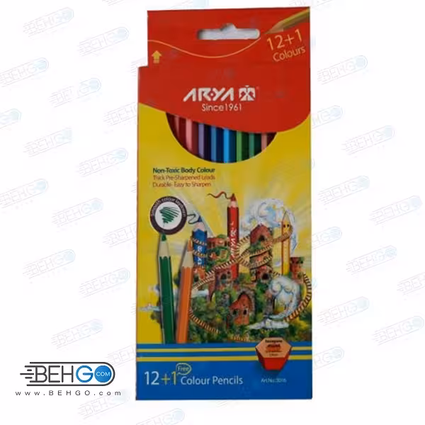 مداد رنگی 12   1 رنگ آریا مدل 3016