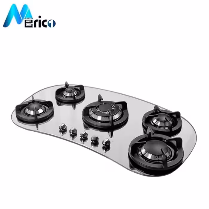 گاز رومیزی اخوان کد v9 پنج شعله شیشه مشکی