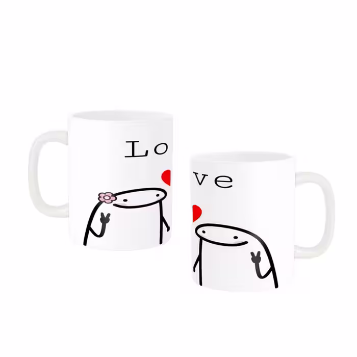 ماگ ناریکو مدل love کیوت و بامزه کد 01 مجموعه دو عددی
