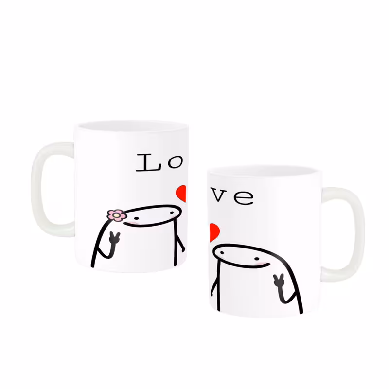 ماگ ناریکو مدل love کیوت و بامزه کد 01 مجموعه دو عددی