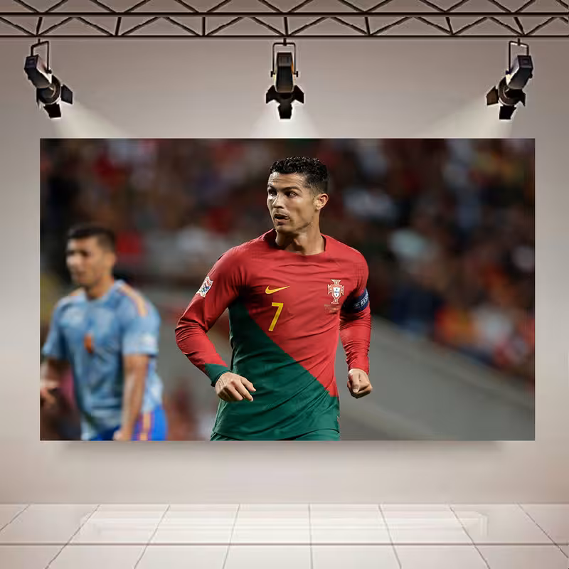 تابلو شاسی شمعی طرح رونالدو مدل کاپیتان پرتغال کد PD130274 | دنیای قاب