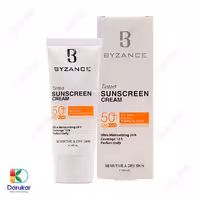 ضد آفتاب کرم پودری بیزانس مناسب پوست خشک و حساس SPF50 حجم 40 میلی لیتر