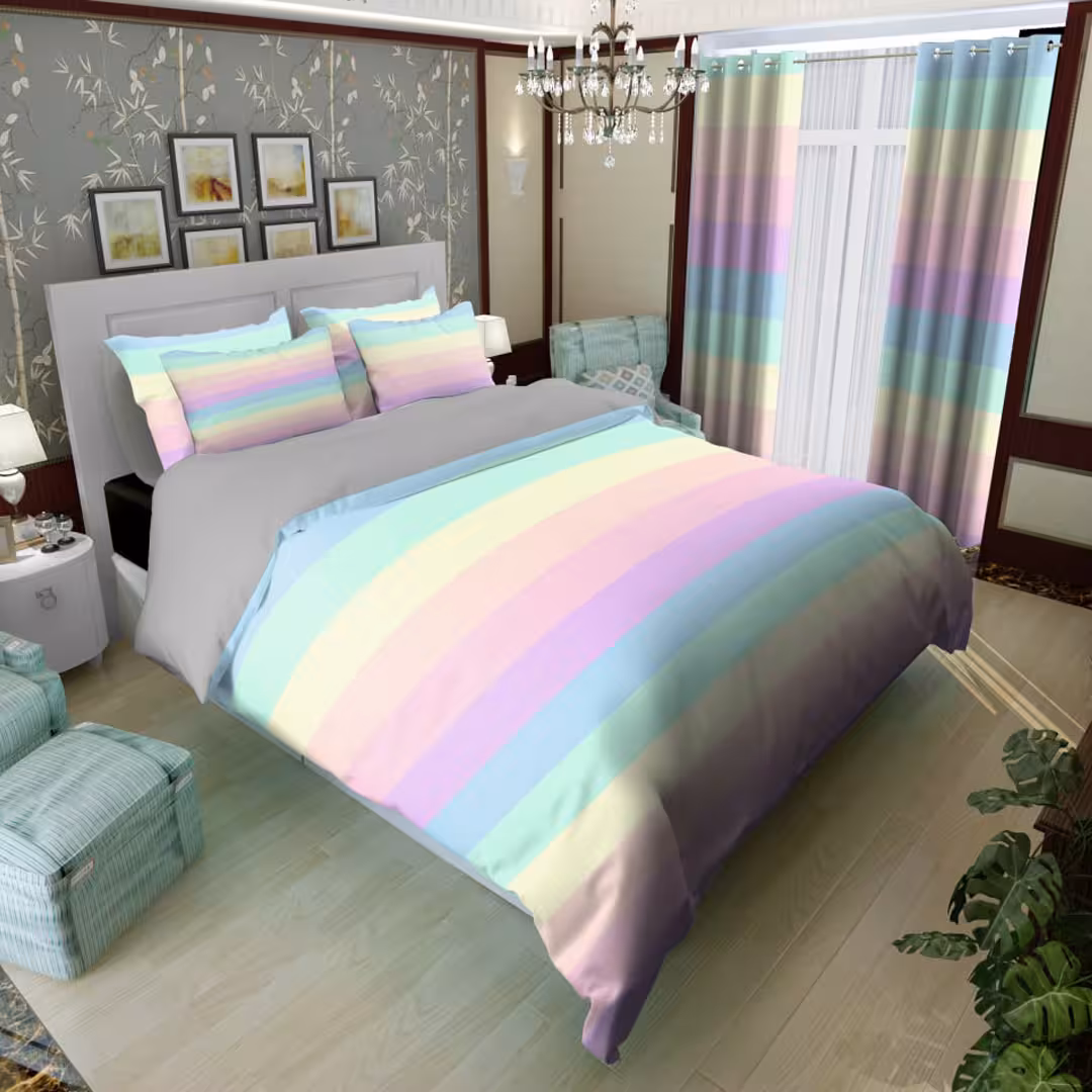 روتختی راه راه رنگی پاستیلی سه بعدی کد 1323