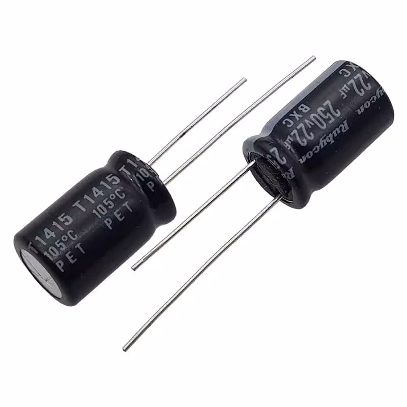 خازن 22 میکروفاراد 250 ولت ژاپنی Rubycon