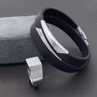 ست لوکس مردانه دستبند و انگشتر استیل 287325390