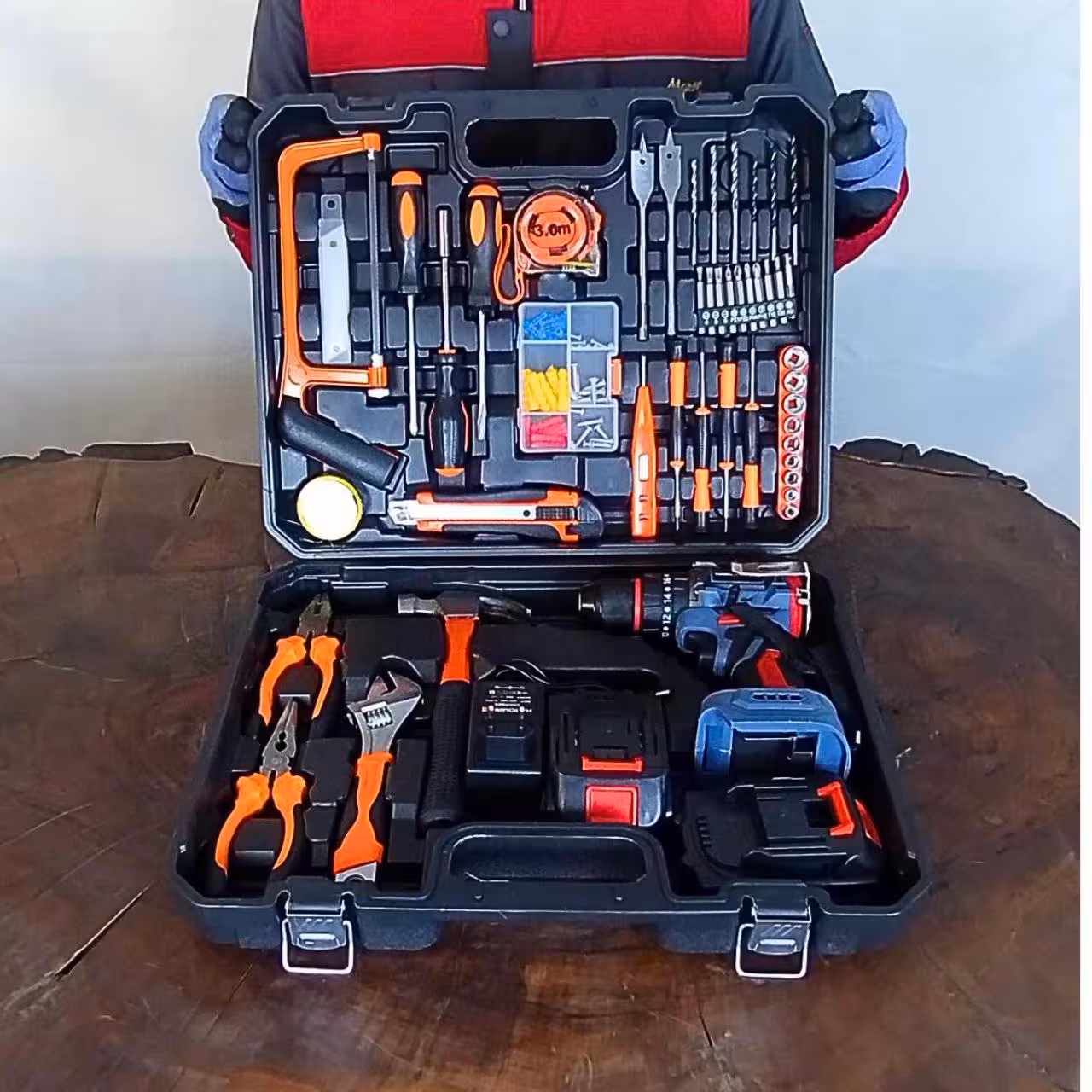 کیت 100 عددی دریل شارژی براشلس چکشی طرح بوش هاردمن مدل 2108