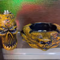 فندک ست زیر سیگاری تزیینی طرح اسکلت 