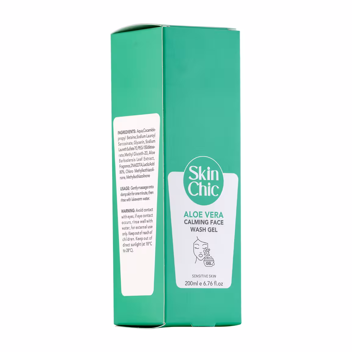 ژل شستشو صورت آلوئه ورا حجم اسکین شیک SKIN CHIC ALOEVERA FACE WASH