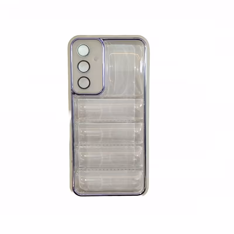 محافظ قاب گوشی سامسونگ A54 طرح ساده شفاف دور نقره ای