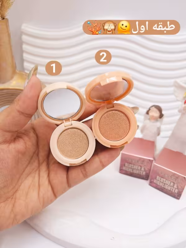 رژ گونه و هایلایتر سه طبقه برند هدا موجی کد 2597