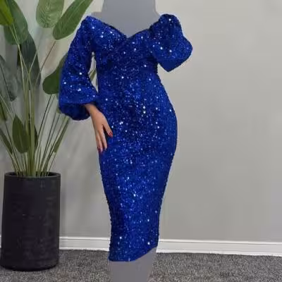 پیراهن شب زنانه پولکی مدل مجلسی سایز36