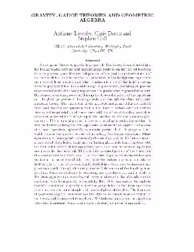 خرید و دانلود نسخه کامل کتاب GRAVITY GAUGE THEORIES AND GEOMETRIC ALGEBRA