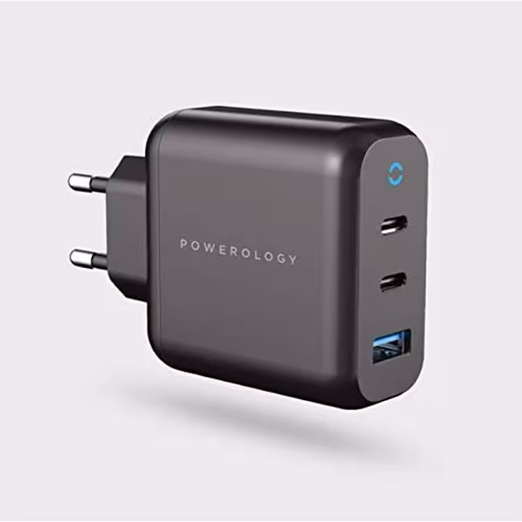 شارژر EU دیواری 65 واتی POWEROLOGY مدل GaN 3-Output