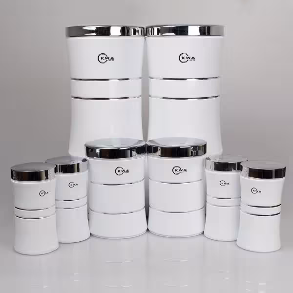 سرویس آشپزخانه 8 پارچه کمرباریک سفیدC0004